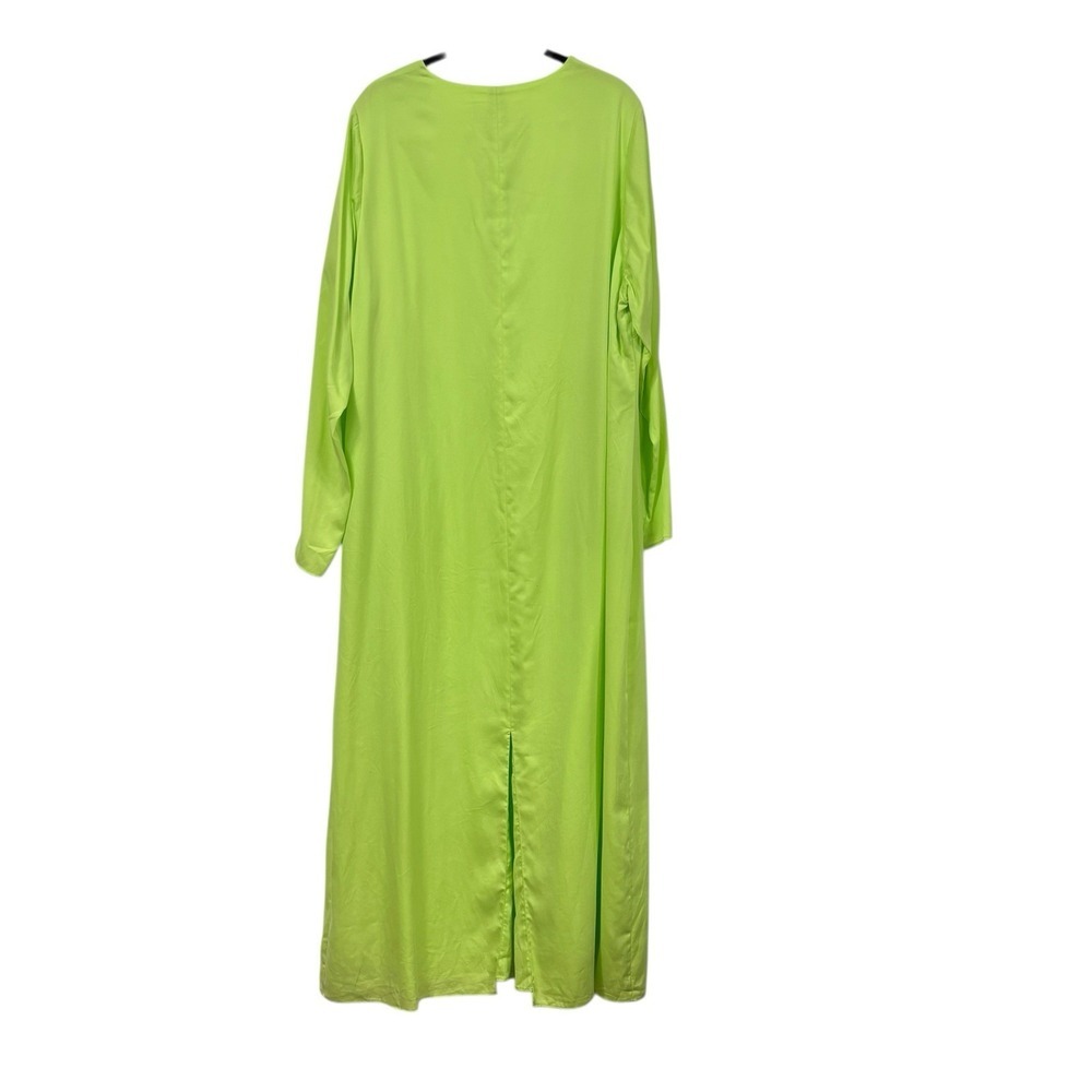 MARA HOFFMAN Naliyah V-Neck Maxi Dress Chartreuse Neon Green Bell Sleeve Size 16 - Picture 4 of 11